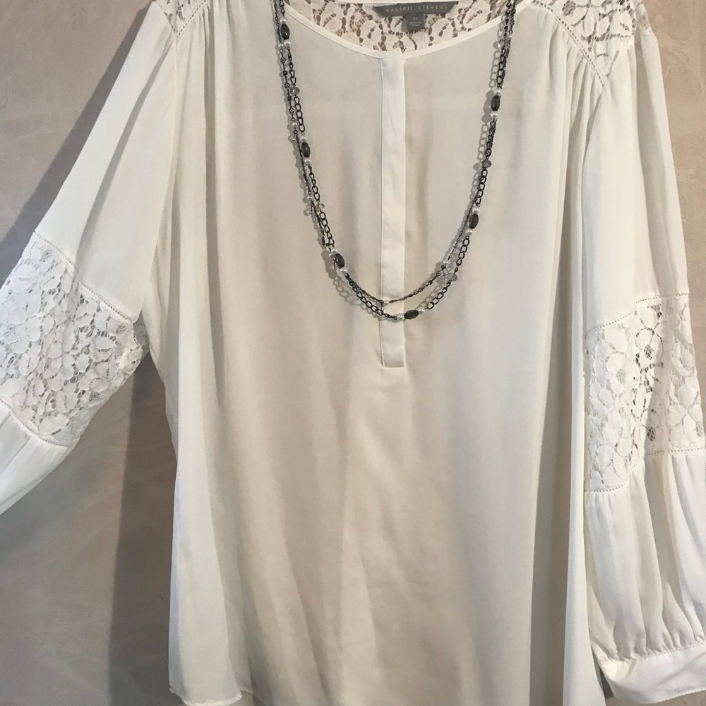 NEW! Valerie Stevens ivory colored blouse